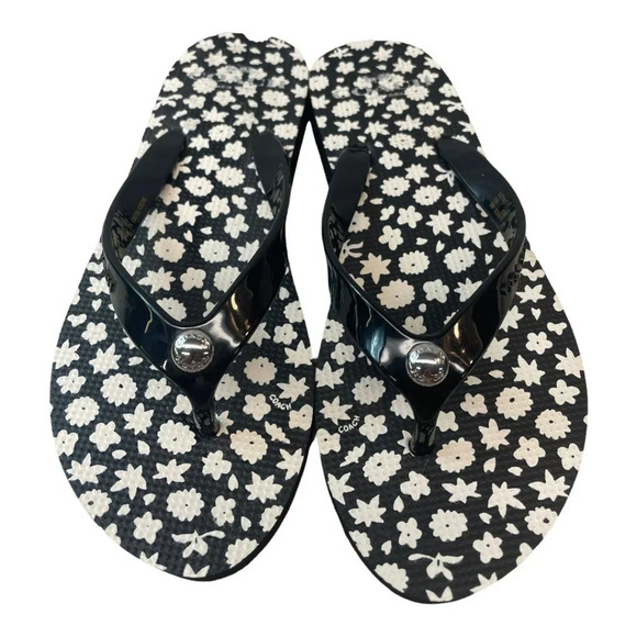 Coach Black and White Flip Flops - Picture 1 of 4